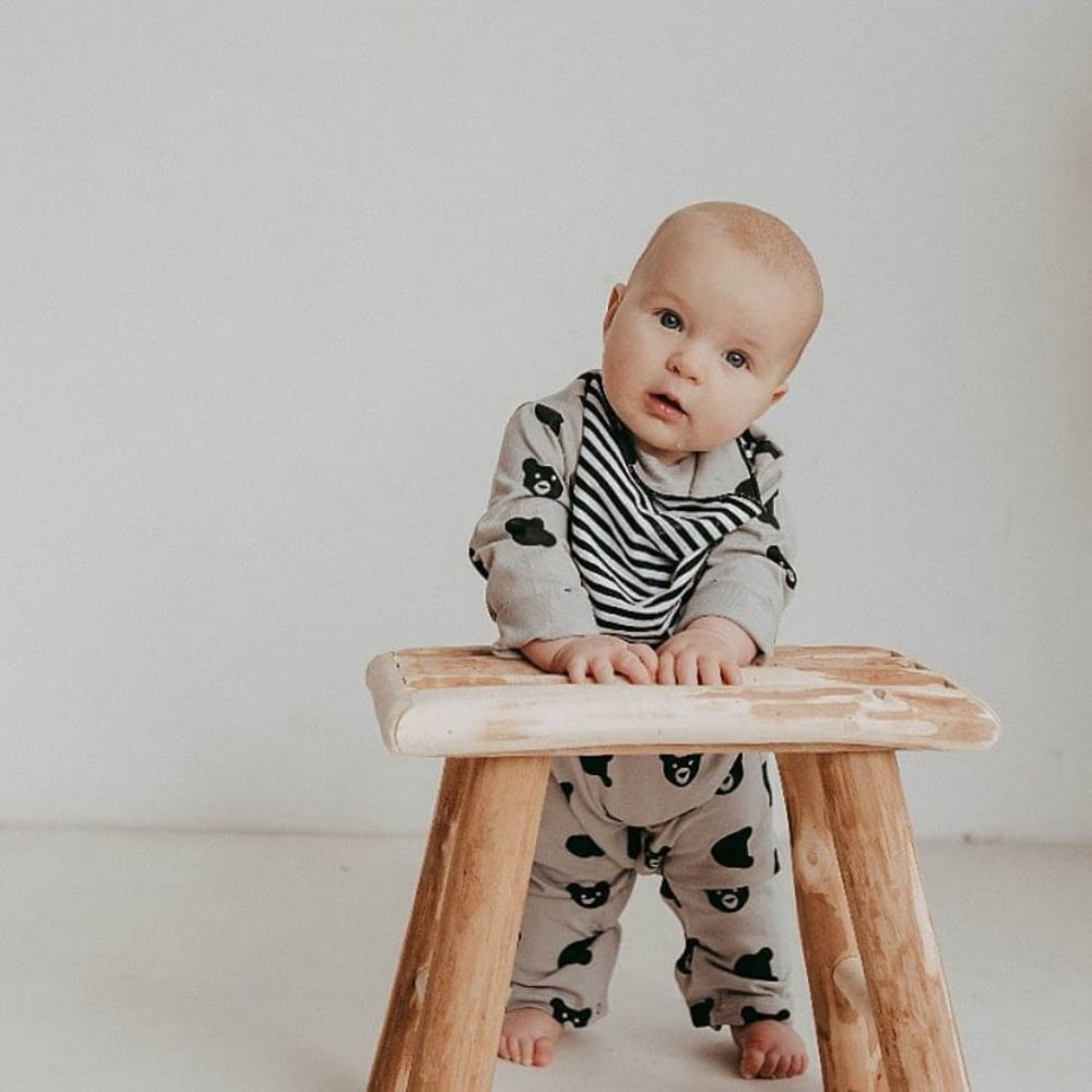 GOTS Certified Organic Baby Harem Pants Bear Faces